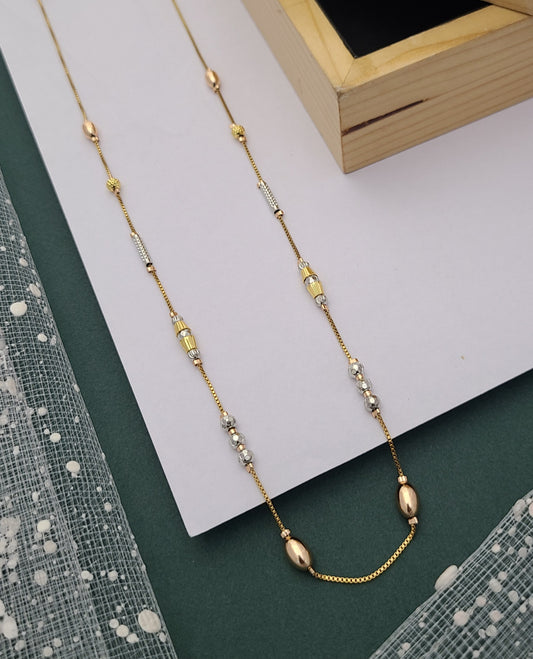 Radiant Gold & Silver Beaded Necklace – A Statement of Grace