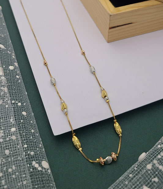 Stylish Gold-Plated Beaded Necklace