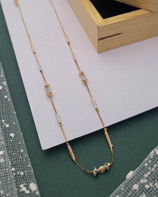 Exquisite Gold-Plated Multi-Tone Beaded Necklace